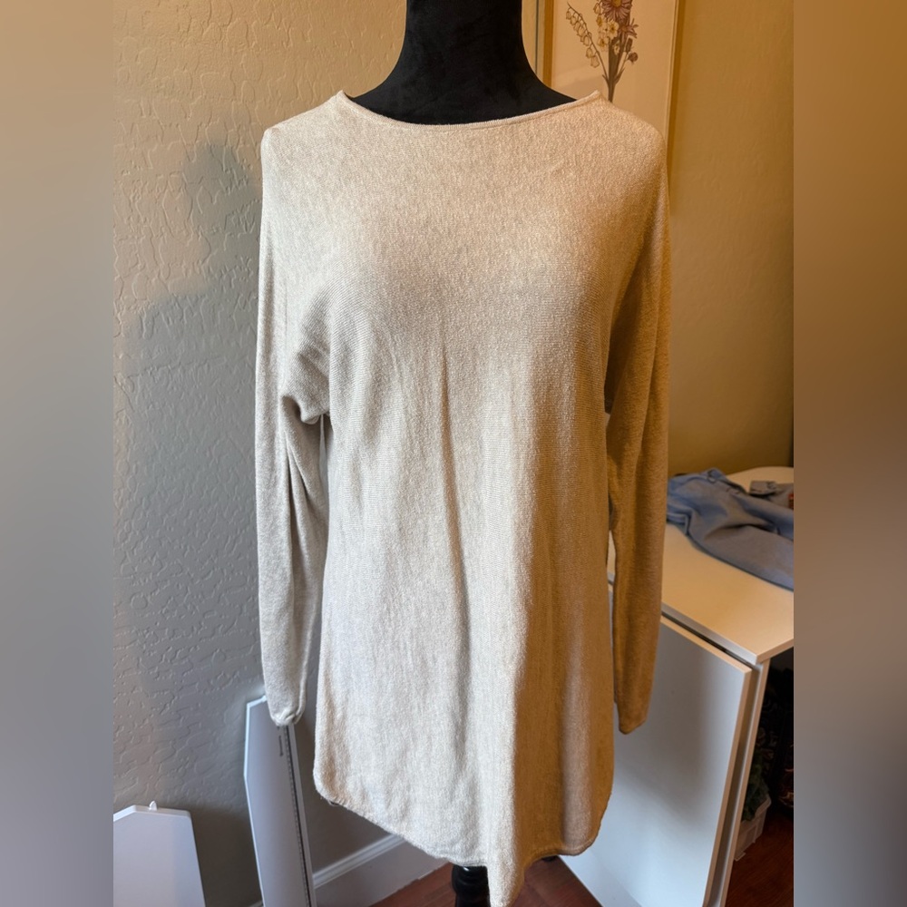 Michael Kors Beige Long Sleeve Tunic Sweater